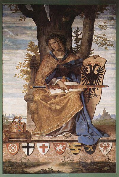 Philipp veit Fresco in the Stadelschen Institute, right side, scene, allegorical figure of Germania